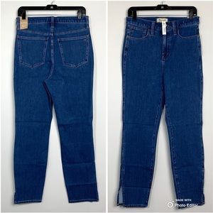 New Madewell Skinny Jeans High Rise Size 28 Slit Hem Medium Indigo Roadtripper